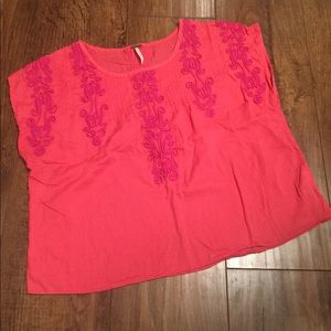 Free People Boho Embroidered Crop Top